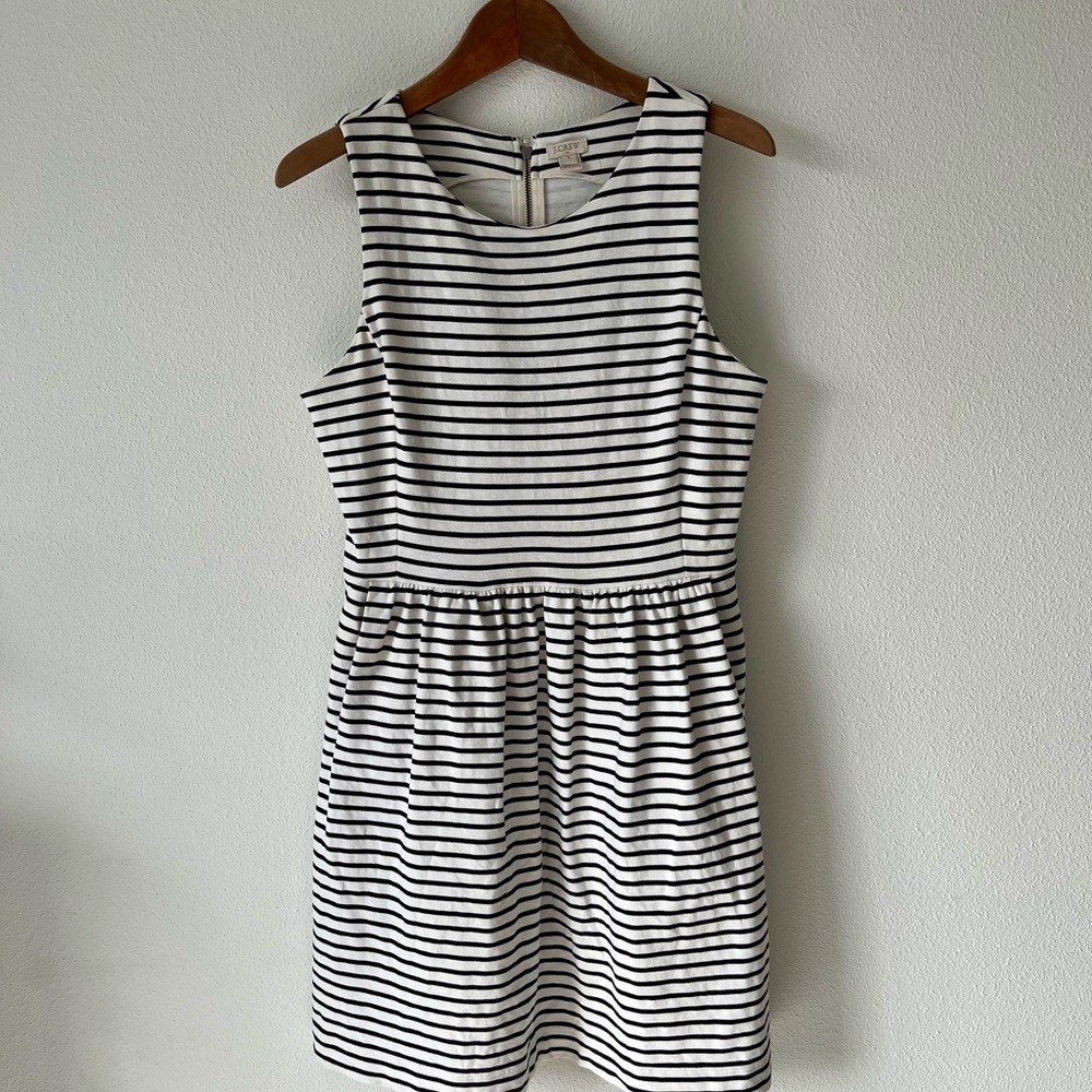 J. Crew Striped Black and White Sleeveless Dress